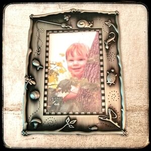 3/$30 BURNES OF BOSTON Fishing Fisherman Outdoor Boy's Metal Frame 4 x 6